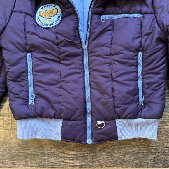Vintage Levi’s USHGA Hang Gliding Jacket USA Made 70s 80s Plum Blue Puffer 12 - Picture 5 of 13